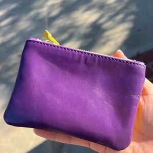 Two tone Clare V coin clutch